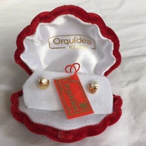 Orquidea Majorca Genuine Pearl Earrings.